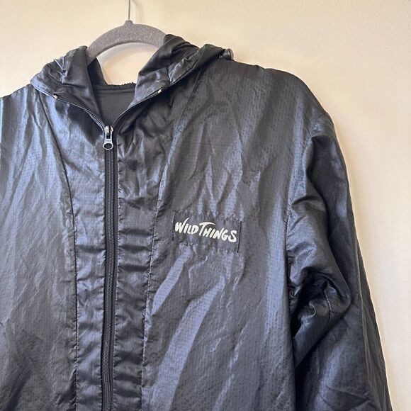 Hiking Gorpcore Vintage Wild Things Windbreaker Nylon Track in Black Large - Picture 6 of 10